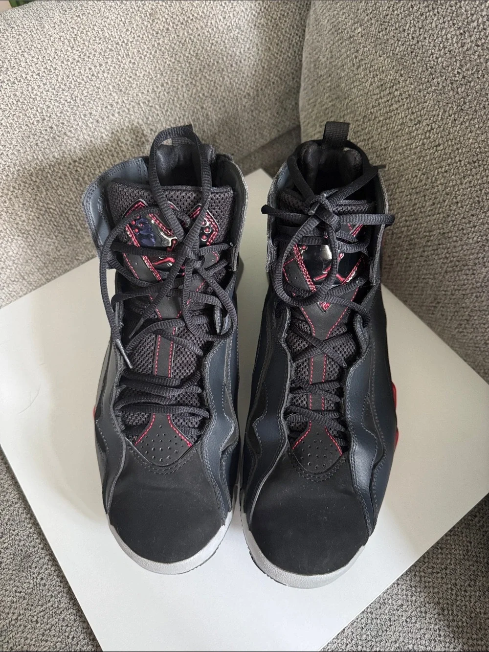 Air Jordan Black and Red High-Top Sneakers